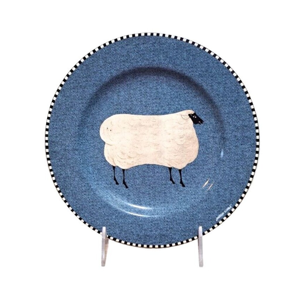 Sheep Plate, Brandon House Barnyard Animals 8 in Cottage Country Replacements
